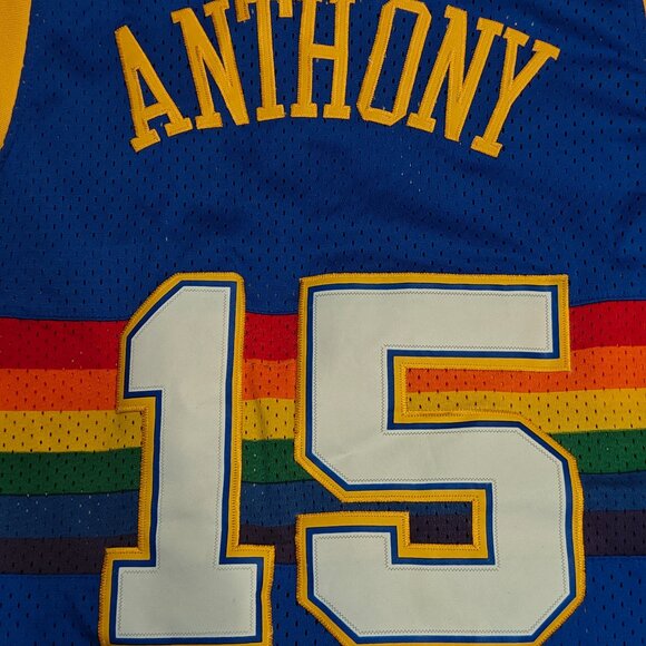 NBA JERSEY DENVER NUGGETS CARMELO ANTHONY ADIDAS SWINGMAN MEN'S SIZE L VINTAGE - Picture 15 of 16